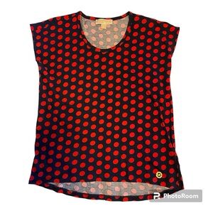 Michael Kors Red Polka Dot Top